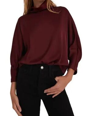 NWT Favorite Daughter Burgundy Beverly Cowl Top